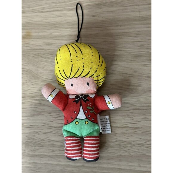 Vintage 1977 Joan Walsh Anglund, Yellow Haired Stuffed Cloth Christmas Ornament - Picture 2 of 5